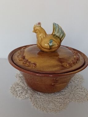 Vintage California Pottery Hen On Nest - Decorative Serveware